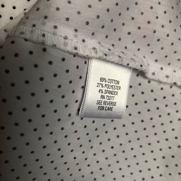 Apt. 9 White Polka Dot Long Sleeve Button-Up SMALL - Picture 7 of 7